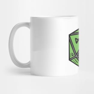 (Pocket) Green D20 Dice (Black Outline) Mug